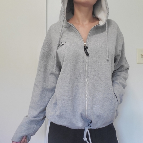 Esprit Sweaters - ESPRIT grey drawstring zip up Hoodie, medium